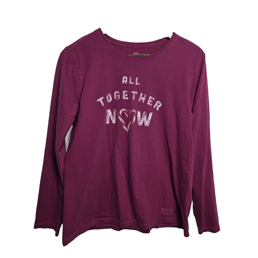 Life Is Good Purple Long Sleeve Classic Fit Tee Large